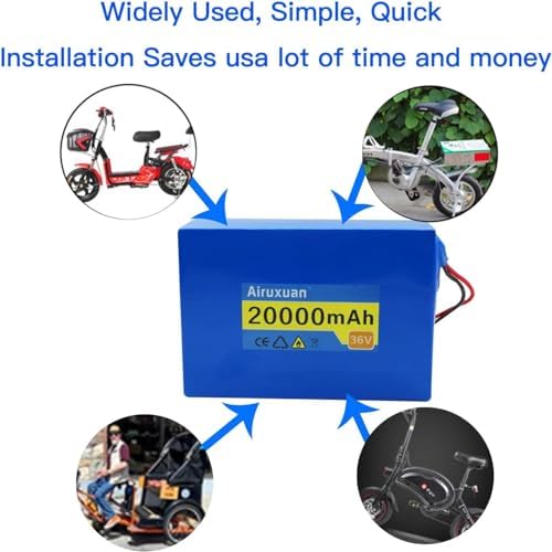 36V Lithium Battery 8Ah T-Plug XT60 Connector BMS Charges 2A for 250-1000W Ebike Kit | 36V Ebike 8Ah Lithium Battery wi