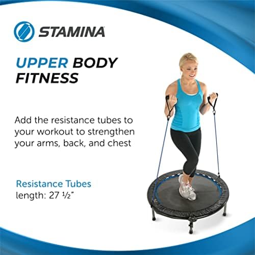Stamina Folding Trampoline Black - Portable Fitness Equipment for Home Gym, Cardio & Strength Training, Jumping Exercise