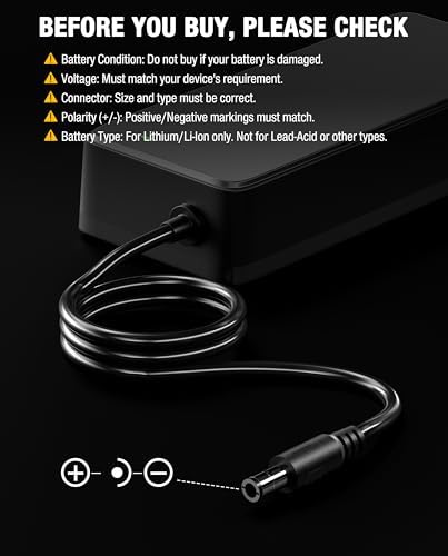 UL Listed 5|6V 2A Charger for 48V Lithium Battery - Fast Charging, Overload Protection, eBike Charger - Compatible with