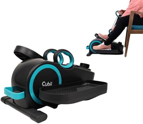 Cubii Total Body Elliptical Pedal Seated Exerciser for Adults and Seniors with Resistance Bands and LCD Display