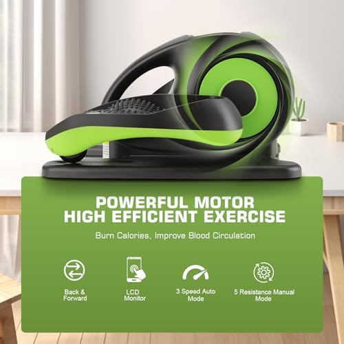 ANCHEER Electric Elliptical Leg Exerciser for Seniors | Quiet Portable Home Office Pedal Exerciser | Remote Control | Se