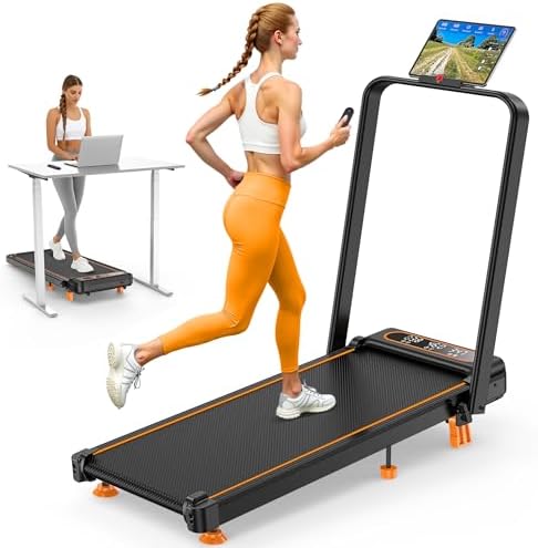 Portable Treadmill Walking Pad with 12% Incline & Handle Bar for Home | 350+lb Capacity & 4 Adjustable Incline Smart Ap