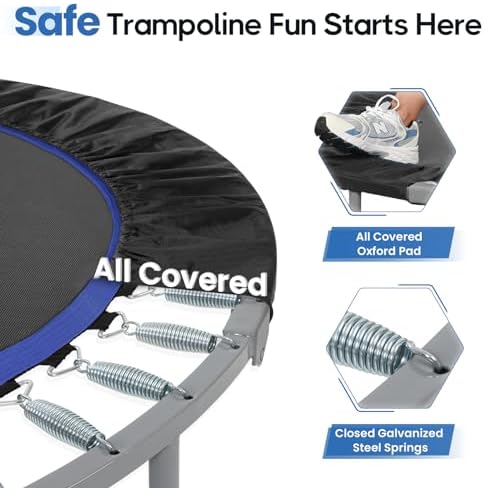 BCAN Mini Trampoline for Adults Indoor Workout with Safety Pad, Rebounder Exercise Trampoline, Max Load 300lbs BCAN Fo