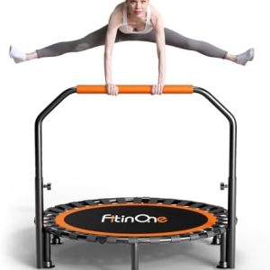 48" Foldable Mini Trampoline for Adults and Kids | Durable Bungee Band | 330lbs Load Capacity | Portable Exercise Reboun