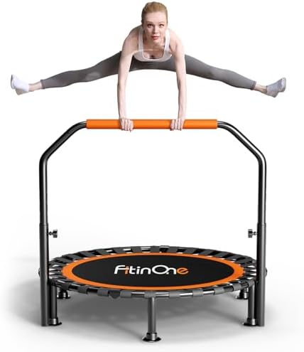 48" Foldable Mini Trampoline for Adults and Kids | Durable Bungee Band | 330lbs Load Capacity | Portable Exercise Reboun