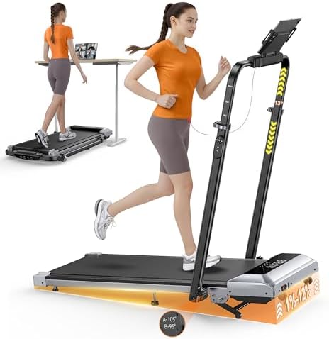 Portable Walking Pad Treadmill with 12% Incline for Home/Office | Under Desk Treadmills with LED Display & Remote Contr