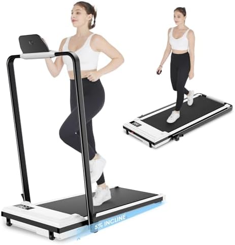 ANCHEER Portable Folding Treadmill with Remote Control and LED Screen - 12% Incline - Max 320 lb Capacity - Home, Gym, a