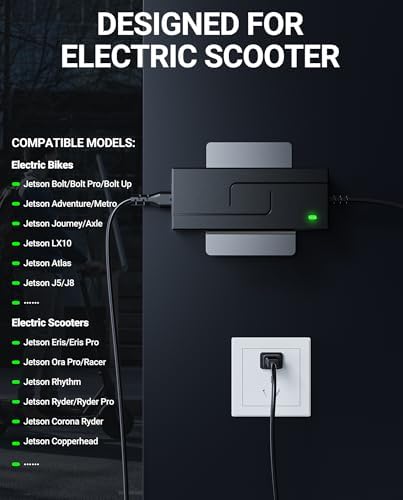 2A 42V Charger for Jetson Electric Bike & Scooter, Compatible Devices, Fast Charging Solution for Jetson Bolt Pro & More