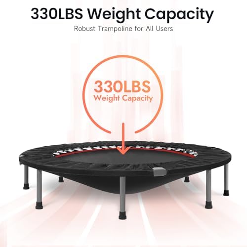 BCAN Mini Trampoline for Adults Indoor Workout with Safety Pad, Rebounder Exercise Trampoline, Max Load 300lbs BCAN Fo