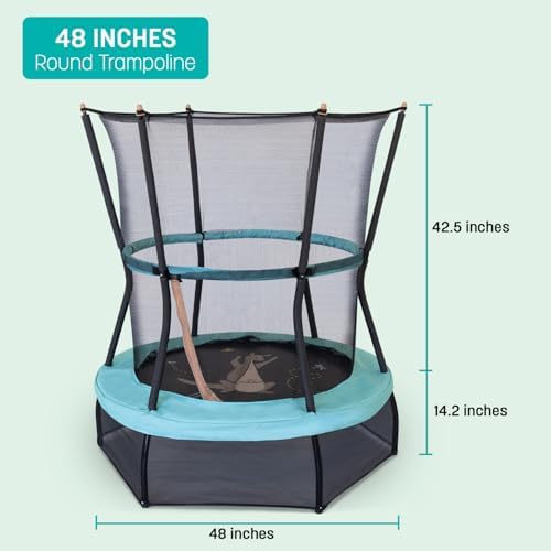 Skywalker Trampolines No-Spring Design Mini Trampoline for Kids and Toddlers 60" Enclosure Net Skywalker Trampolines No-