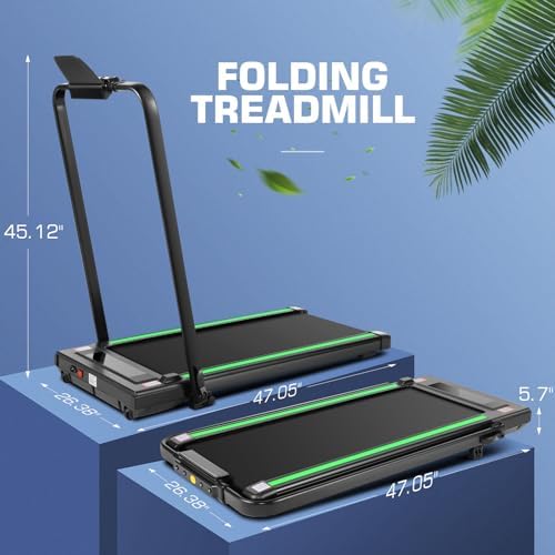 ANCHEER Quiet Portable Desk Treadmill for Home Gym, |0HP 12% Incline Walking Treadmill with LED Screen and Handles ANCHE