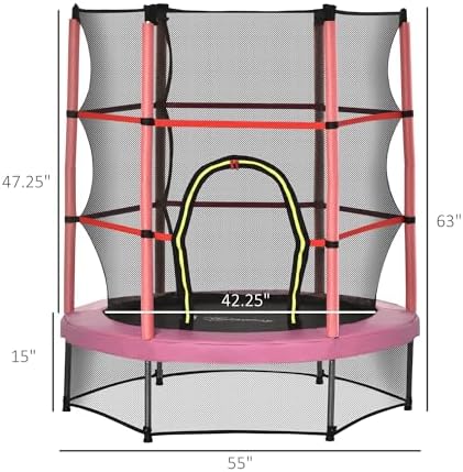 Outsons 5FT Trampoline for Kids | 55" Mini Indoor Outdoor Toddnginele Trampoline Toy | Springless Design Safety Trampol