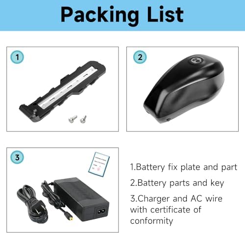 EXECYC UL Certificated 48V Lithium Ion Battery Pack for 48Volt Electric Bicycles Bafang Conversion Kit Front Wheel Use