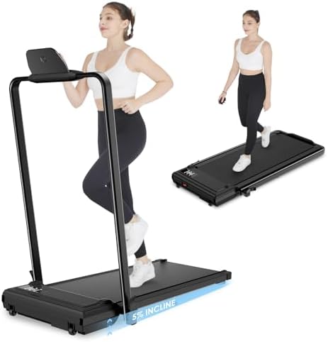 ANCHEER Portable Folding Treadmill with Remote Control and LED Screen - 12% Incline - Max 320 lb Capacity - Home, Gym, a