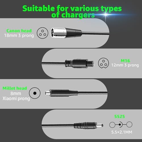 5|6V 2A Charger for Lithium Battery Equipped with 4 Output Heads Compatible with Battery Charger