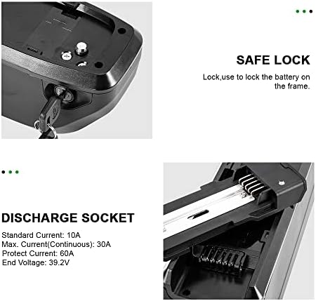 Yose 36V 13Ah 48V 13Ah Electric Bicycle Battery Down Tube Battery Safe Lock Led Indicator Light