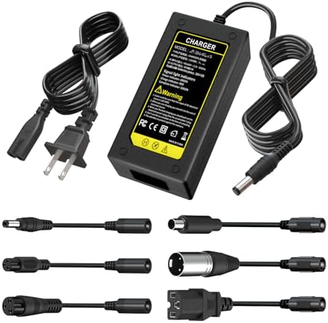 Universal 7-in-1 42V 2A Fast Charger for Razor/Jetson/Voyage, Gotrax & Ninebot - Fast Charging for 36V 10S Lithium Batte