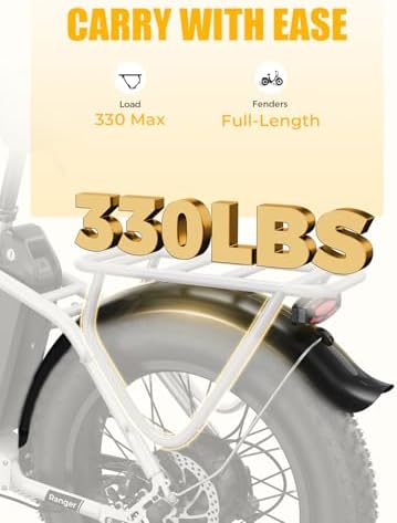 Heybike Ranger Electric Bike for Adults, Peak 1400W Motor Ebike, 28MPH Folding Step-Thru E Bike with Front Suspension