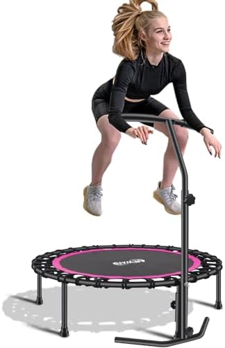 NEWAN Silent Mini Trampoline for Adults - 40" to 48" Diameter, Max Limit 330lbs, Silent Bungee Rebounder Jumping Cardio