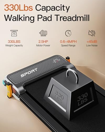 FUNRAY Versatile Walking Pad Treadmill with Incline - Dual-Sided Under Desk Treadmill with Foot Massage for Home & Offi