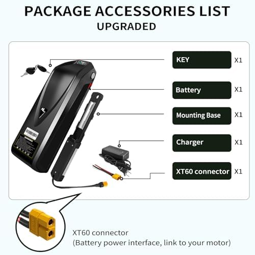 48V Lithium-ion Ebike Battery (12AH-20AH) for E-Bikes & EMotorcycles, Built-in 30A BMS & Fast Charger, XT60 Connector an