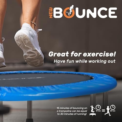 New-Bounce Mini Trampoline - Foldable for Children and Adults - Fitness Rebounder Holds Up to 220 Lbs New-Bounce Mini