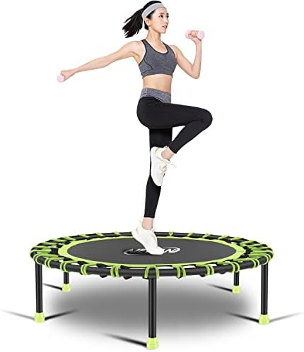 NEWAN Silent Mini Trampoline for Adults - 40" to 48" Diameter, Max Limit 330lbs, Silent Bungee Rebounder Jumping Cardio