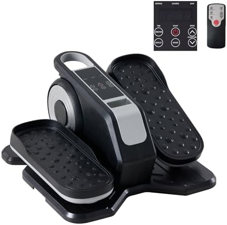 Under Desk Elliptical Machine for Seniors, Quiet Seated Pedal Exerciser with Remote Control, 3 Modes & 12 Adjustable Spe