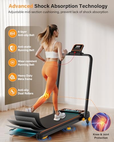 Portable Treadmill Walking Pad with 12% Incline & Handle Bar for Home | 350+lb Capacity & 4 Adjustable Incline Smart Ap