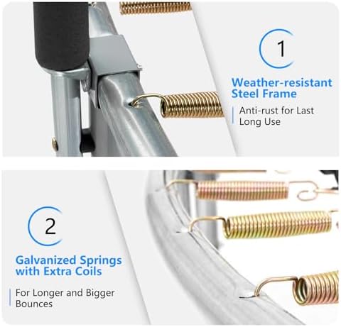 SKOK Kids Outdoor Trampoline, 400LBS ASTM Approved Net Trampoline, Kid Friendly, Outdoor Play, Durable and Safe, 12ft Di