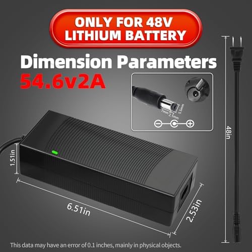 UL Certified Fast Charging Electric Bike Charger for 48V Ebike Battery - Compatible with Lectric XP |0/|0, Ecotric City/