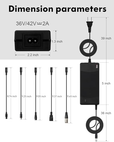Uzi 42V2A Fast Charger for 36V Electric Bike/Scooter Lithium Battery H5 Vsett8 Xenon Eb7 Ebike V2 KS4 S2/S2R MAX GXL etc