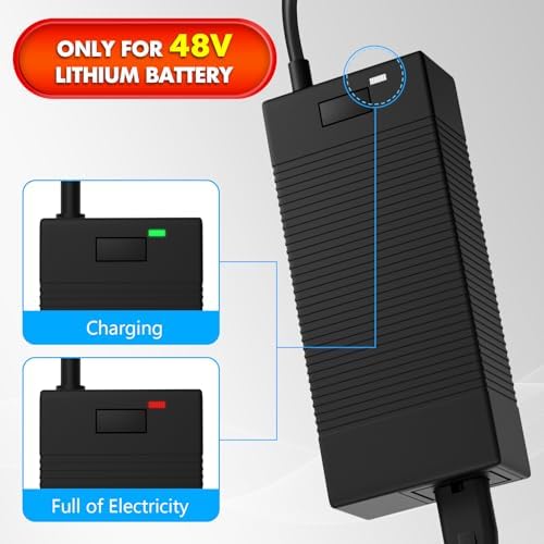 48V Lithium Battery Charger for Ebike: Universal 5|6V 2A Hiboy Titan Charger | 7-in-1 Charger for 48V Lithium Battery: