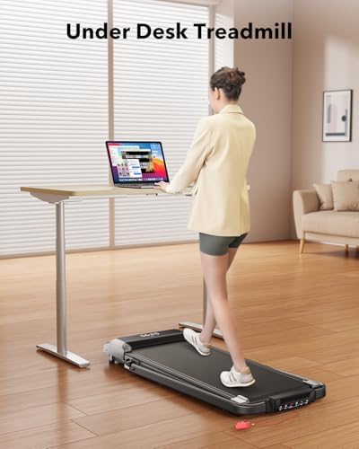 Portable Walking Pad Treadmill with 12% Incline for Home/Office | Under Desk Treadmills with LED Display & Remote Contr