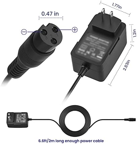 Razor E100 E125 E150 E175 E200 E300 MX350 Electric Scooter Charger 24V 3-Prong Inline Female Battery Power Cord Razor