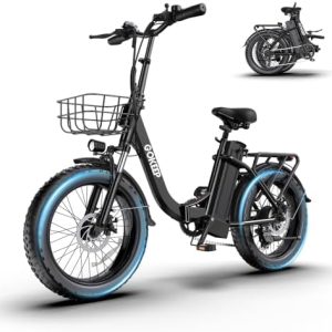 1300W Folding Electric Bike for Commuters, 75 Miles Range, 52V 13Ah Battery, Fat Tire & Suspension, 28MPH, UL2849 Certi