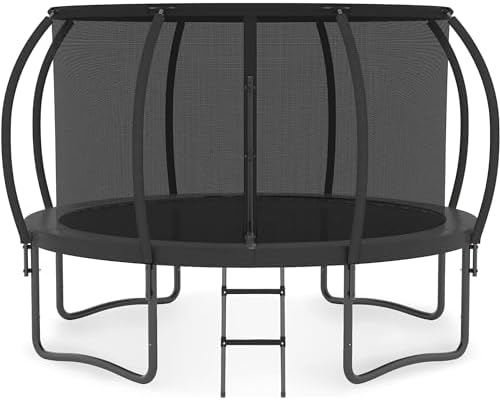 **ASTM Approved 12FT Round Trampoline with Enhanced Weight Capacity for Kids and Adults** | **Heavy-Duty Bounce Mat wit