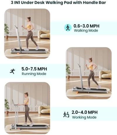 Home Office Walking Pad, Under Desk Treadmill with Incline, |5HP Portable Walking Treadmill, 265 Lbs Weight Capacity, Re
