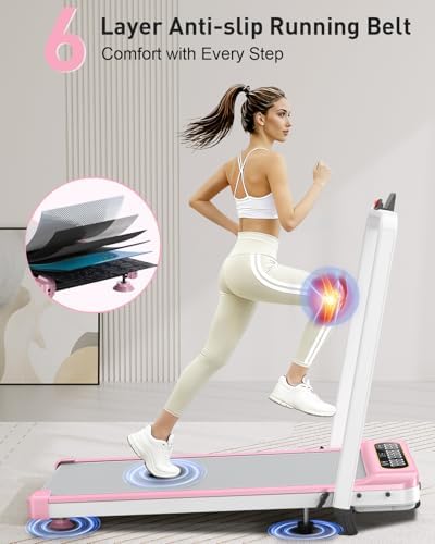 Upgrade |5HP Low Noise Foldable Treadmill with 8% Incline for Home/Office | Trisomy 4 in 1 Portable Under Desk Foldable