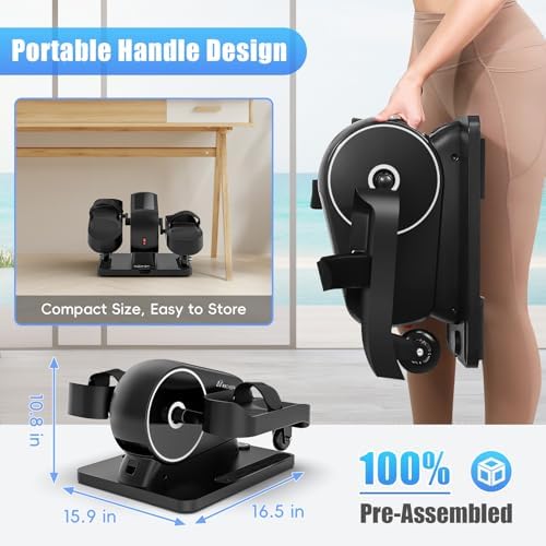 ANCHEER Under Desk Elliptical Machine for Home Office Workers | ANCHEER 2-in-1 Mini Exercise Bike with Digital Display