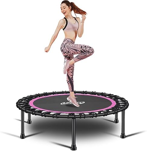 NEWAN Silent Mini Trampoline for Adults - 40" to 48" Diameter, Max Limit 330lbs, Silent Bungee Rebounder Jumping Cardio