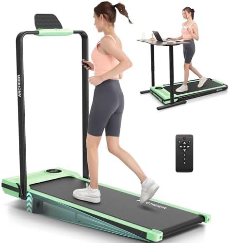 ANCHEER Under Desk Treadmill with Incline and Handle Bar for Home Office | ANCHEER 4 in 1 Folding Treadmill with LED Di
