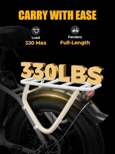 Heybike Ranger Electric Bike for Adults, Peak 1400W Motor Ebike, 28MPH Folding Step-Thru E Bike with Front Suspension