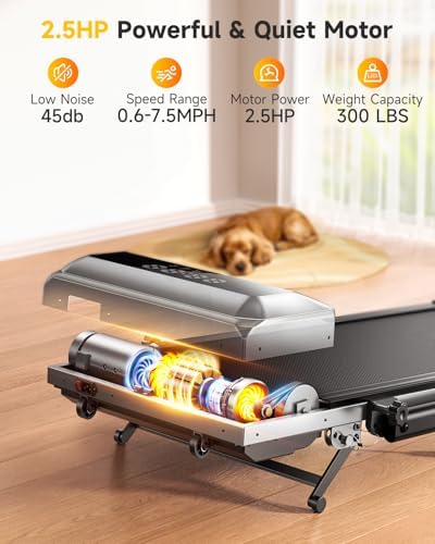 Portable Walking Pad Treadmill with 12% Incline for Home/Office | Under Desk Treadmills with LED Display & Remote Contr