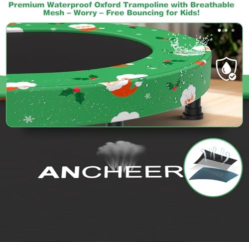 ANCHEER Mini Trampoline for Kids & Toddlers - Indoor/Outdoor Rebounder with Adjustable Handle ANCHEER 56'' Safe Oval Fit