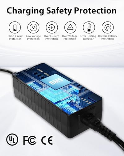 42V 2A Charger for Razor, Jetson, Voyage, Gotrax Ebike Battery | 42V 2A Efficient Fast Charging Charger for Electric Bi