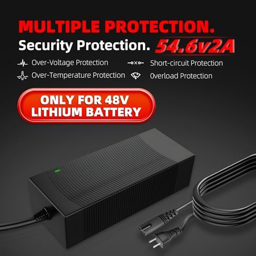 UL Certified Fast Charging Electric Bike Charger for 48V Ebike Battery - Compatible with Lectric XP |0/|0, Ecotric City/