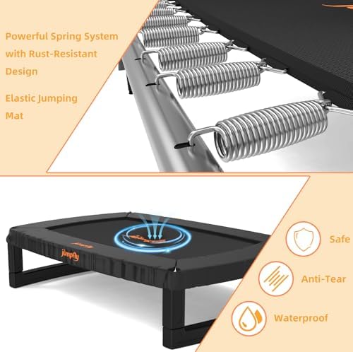 Jumpfly 6FT Rectangle Trampoline for Kids and Toddlers with Swing and Basketball Hoop, ASTM Approved | Jumpfly 6FT Rect