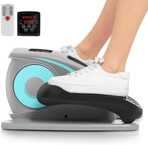 ANCHEER Quiet Elliptical Machine for Seniors and Office Workers - Low-Impact Pedal Exercise at Desk, Smart LCD Display,