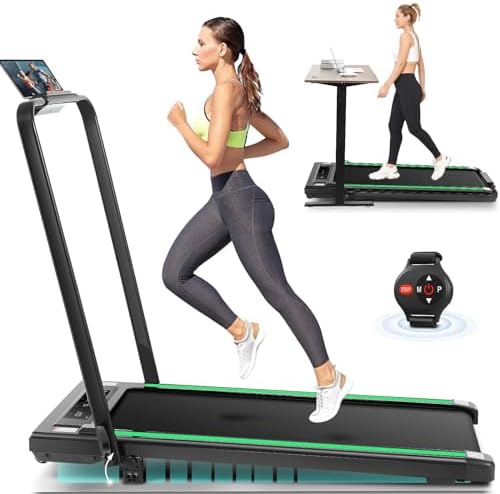 ANCHEER |0 HP Foldable Treadmill for Home Workouts with Handles | ANCHEER Portable Under Desk Treadmill with 12% Inclin